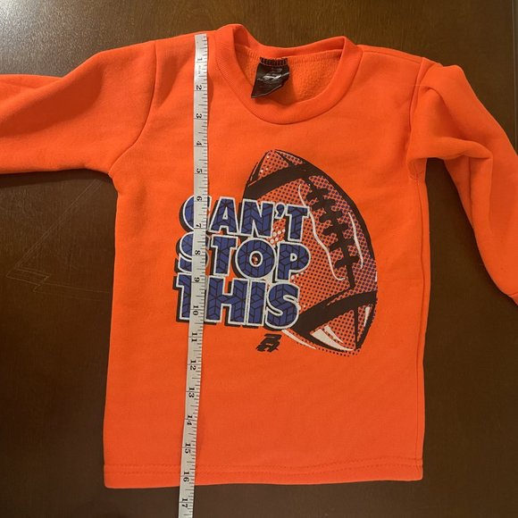 Boys Size 4 Orange Football Kids Sweatshirt - Picture 4 of 11